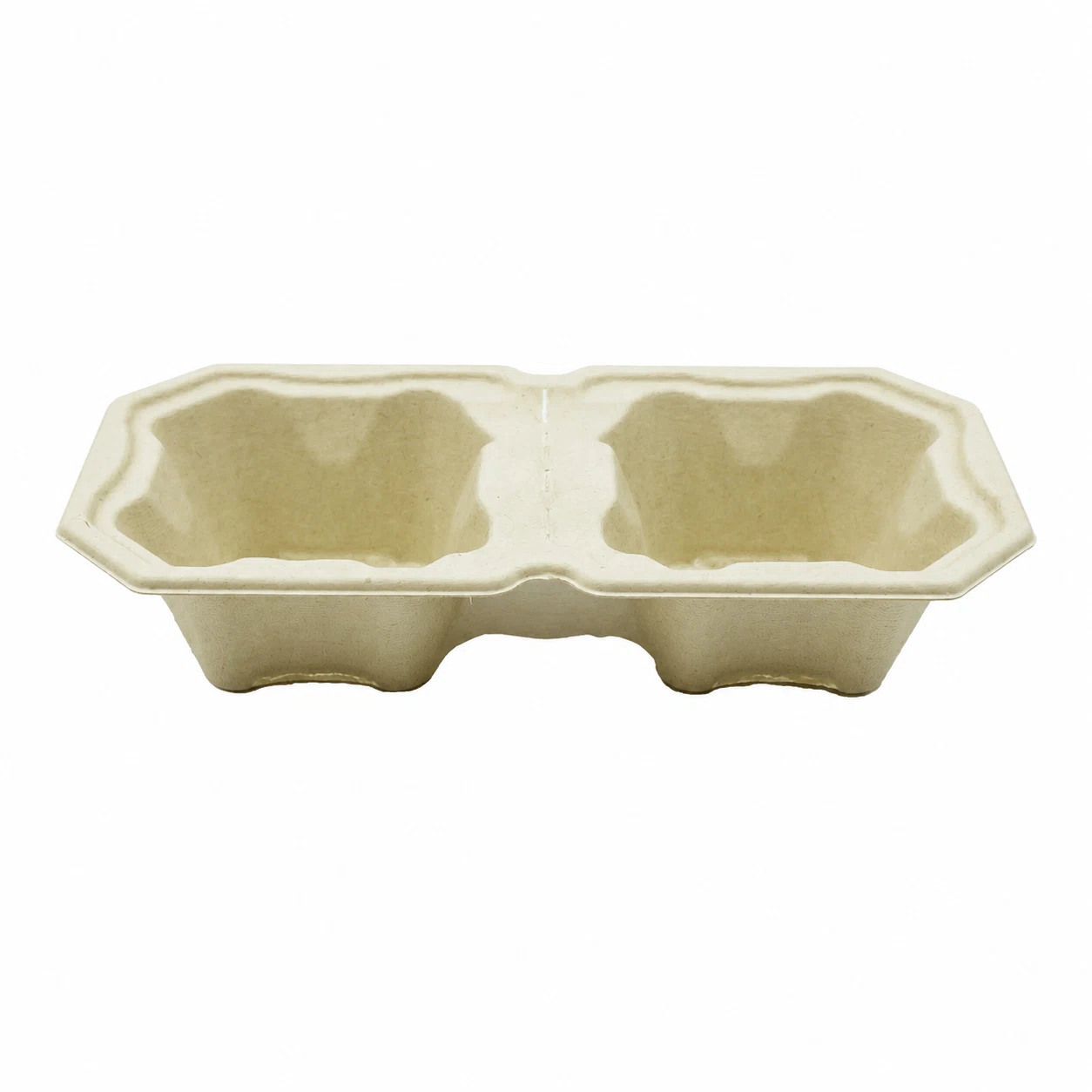 Premium Tearable 2-Cup Carrier Front View Front view of premium tearable 2-cup carrier