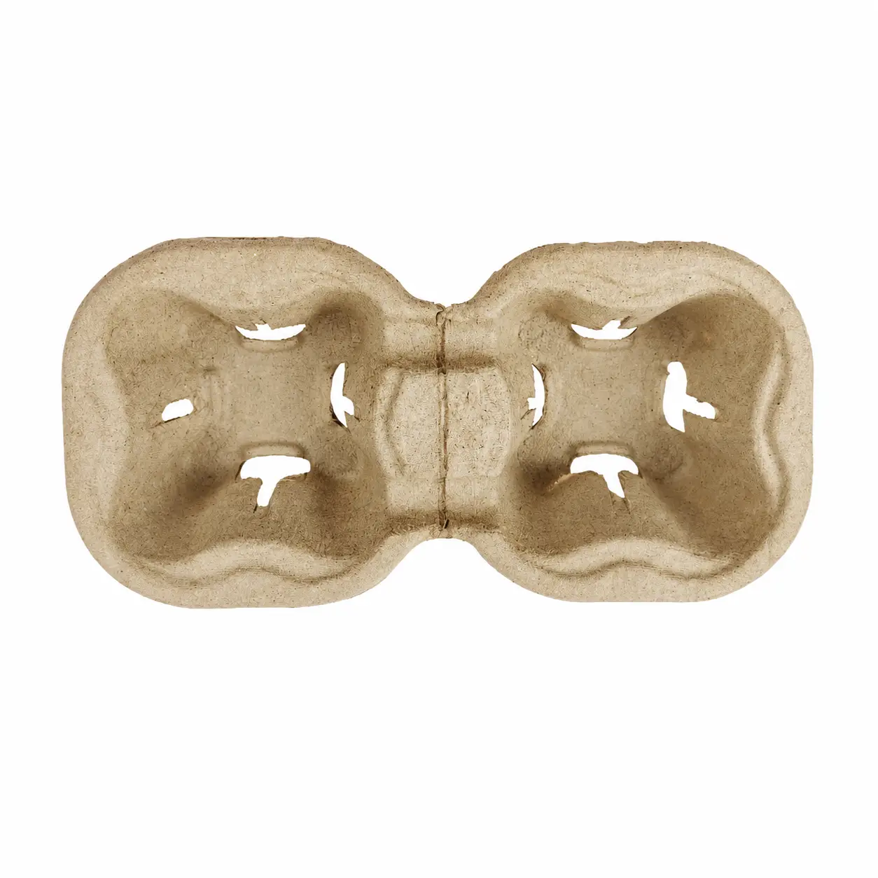 Tearable 2-Cup Pulp Carrier Top View Top view of tearable 2-cup pulp carrier