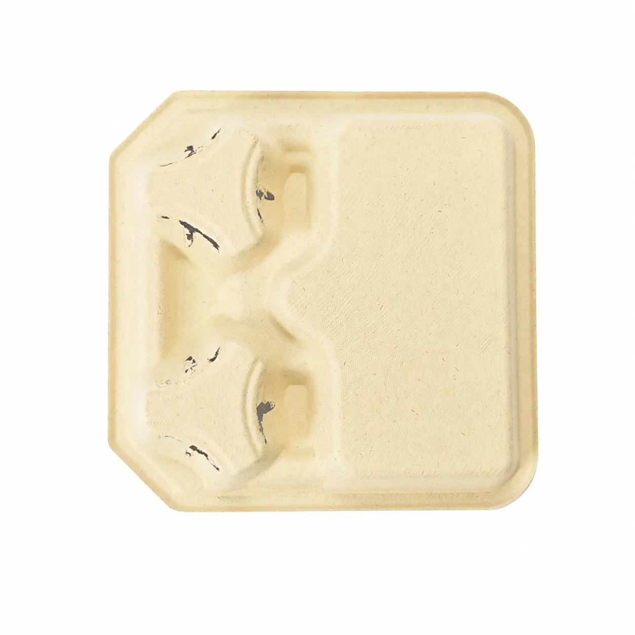 2-Cup Pulp Carrier Food Tray Overview Overview of molded pulp 2-cup carrier with integrated food tray