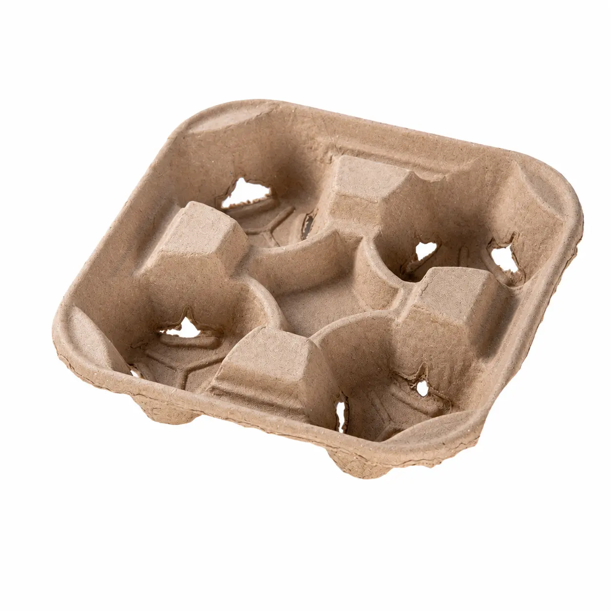 One-Piece 4-Cup Pulp Carrier Angle View Angle view of one-piece 4-cup pulp carrier