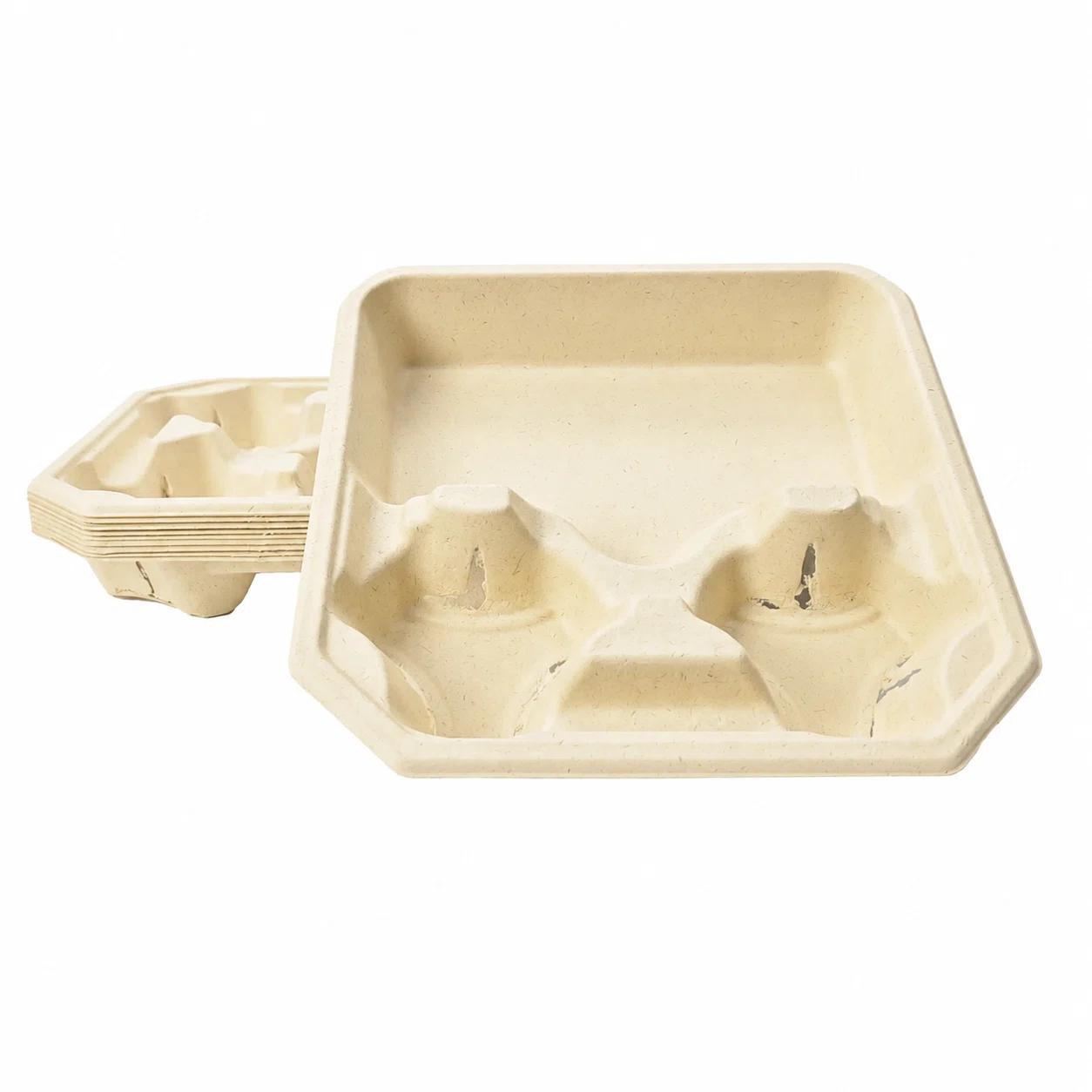 2-Cup Pulp Carrier with Food Tray Stack 2-cup pulp carrier with food tray