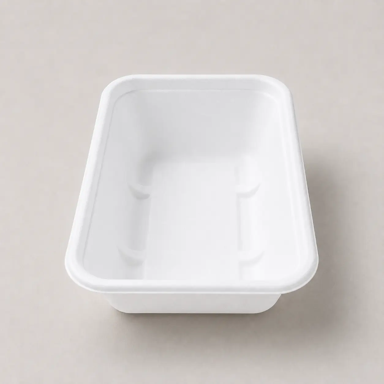 650ml Molded Pulp Rectangular Food Container Open Top View Open top view of 650ml molded pulp rectangular food container