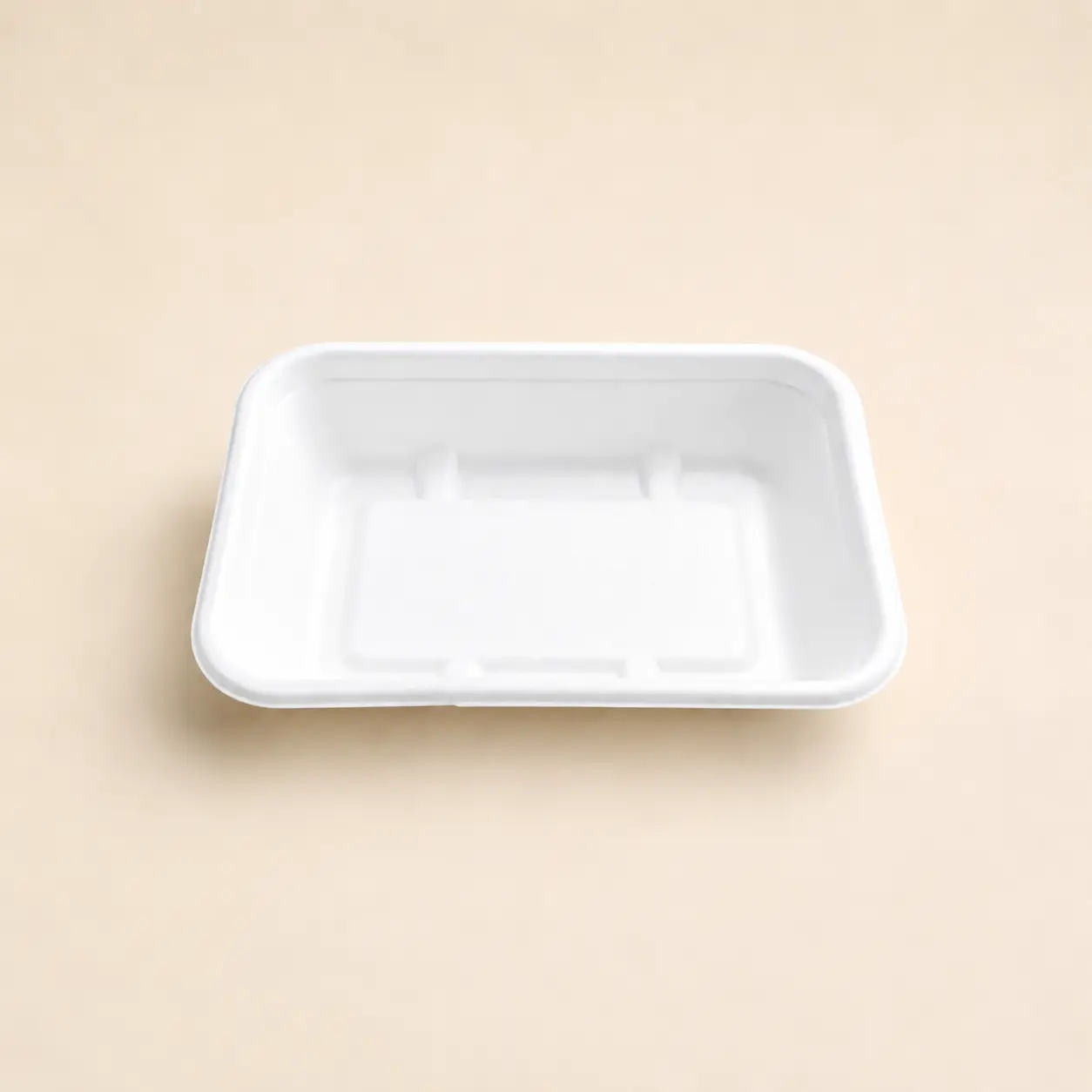 450ml Molded Pulp Rectangular Food Container Open Top View Open top view of 450ml molded pulp rectangular food container