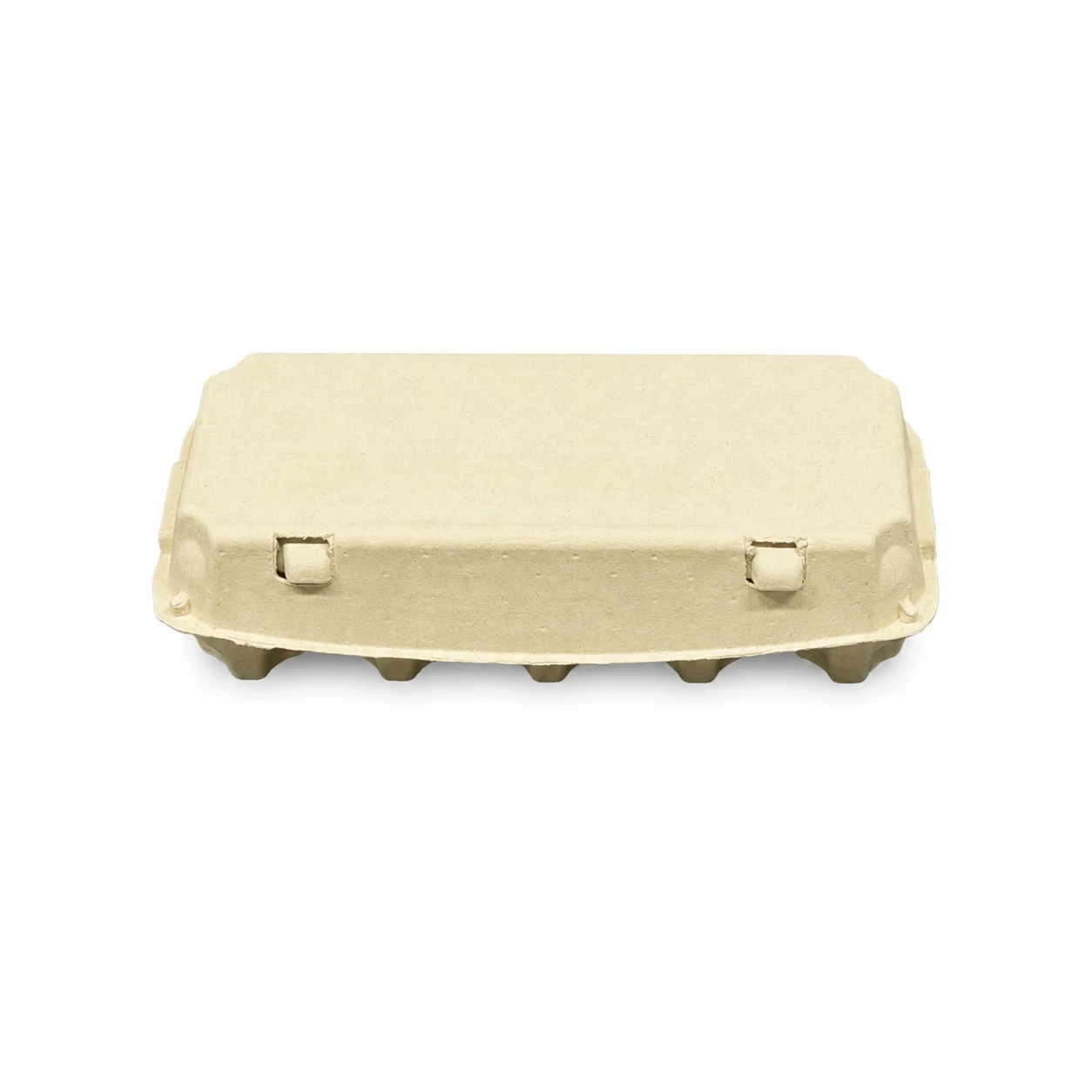 10-Count Molded Pulp Egg Carton Closed View Closed view of 10-count molded pulp egg carton