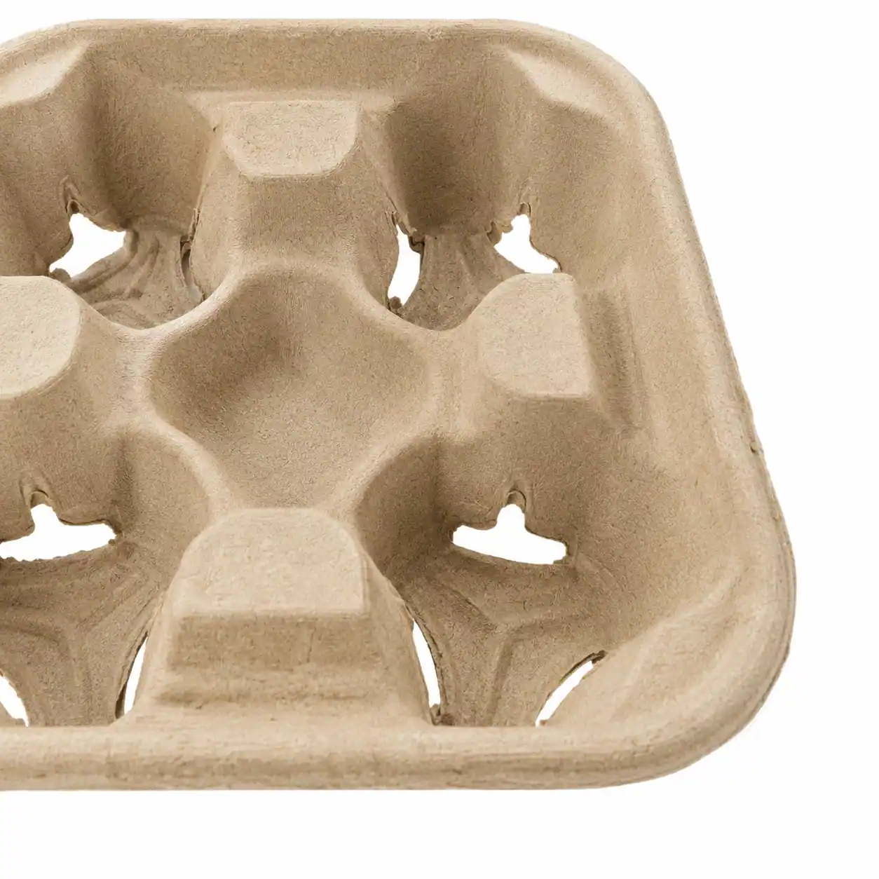 One-Piece 4-Cup Pulp Carrier Detail Detail view of one-piece 4-cup pulp carrier