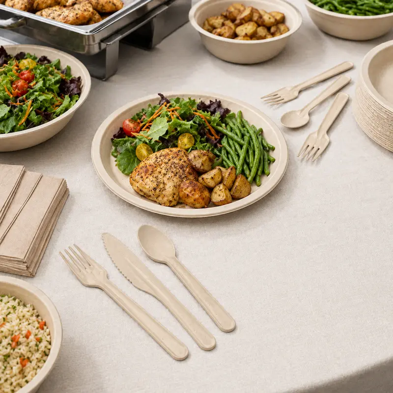Molded fiber cutlery manufacturer in China for compostable foodservice packaging