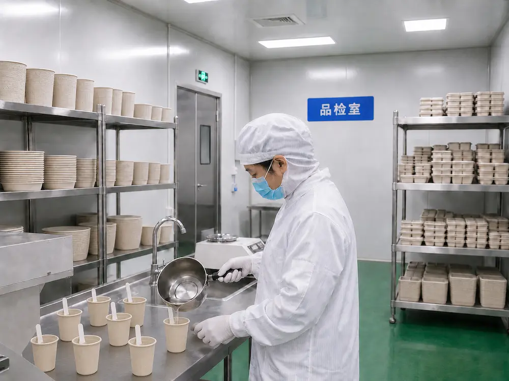 Molded fiber cutlery production process and quality control
