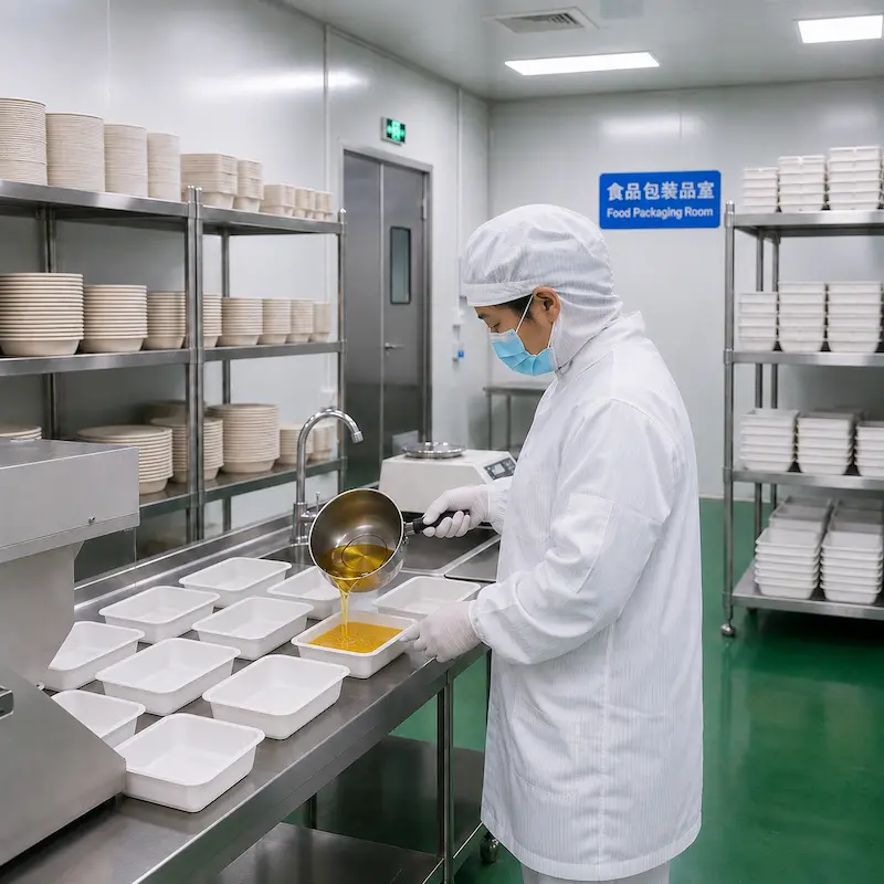 Food packaging manufacturing workshop for production process reference