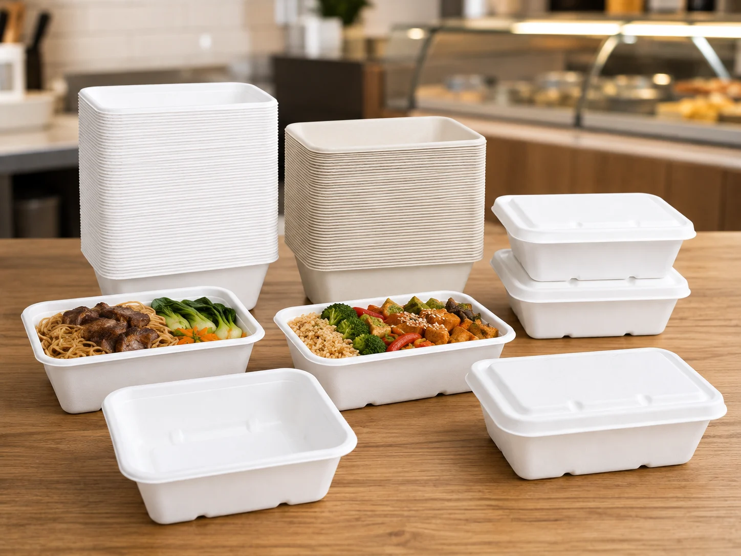 Molded pulp drink carriers for coffee shops and cafes