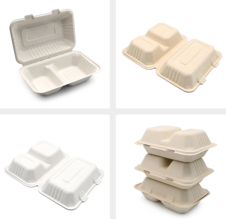 Explore takeaway boxes made from sugarcane bagasse and bamboo